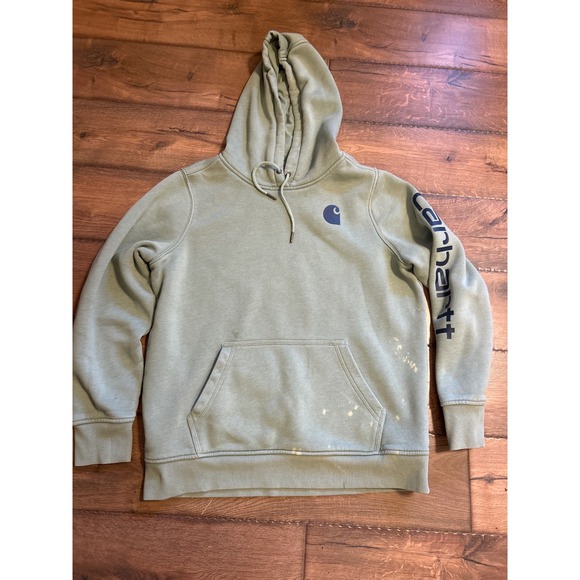 Carhartt Tops - Carhartt Hoodie Relaxed Fit Pullover Sweatshirt‎ Logo Activewear L(12-14) bleach